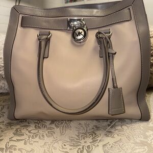 Michael Kors Beige and Dark Gray Satchel